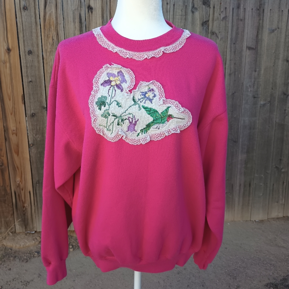 Vintage Granny Core Hummingbird Sweatshirt